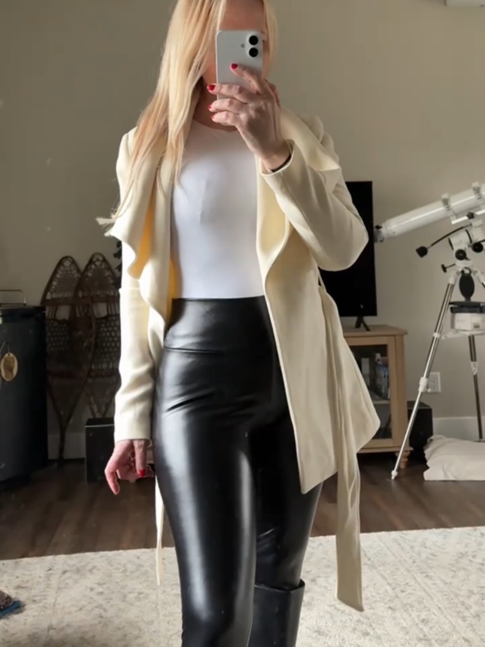 Cream Wrap Trench Coat
